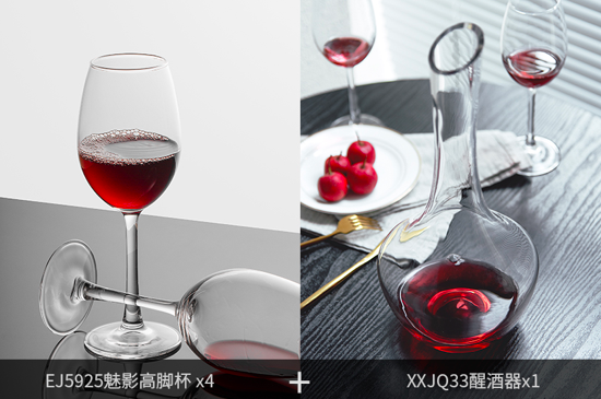 Elegant decanter and wine glass
