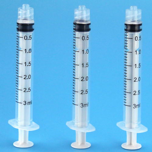 Disposable three piece syringe
