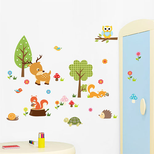 Cute Woodland Animal Wall Art Decor for Baby Bedroom or Playroom